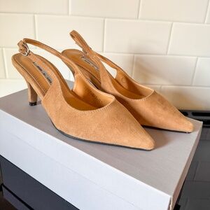 AnnaKastle Womens Genuine Suede Slingbacks
